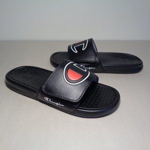 Champion Size 9 M LOGO SLIDE Black Sandals New Women's Shoes